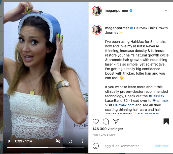 Megan Pormer elsker HairMax